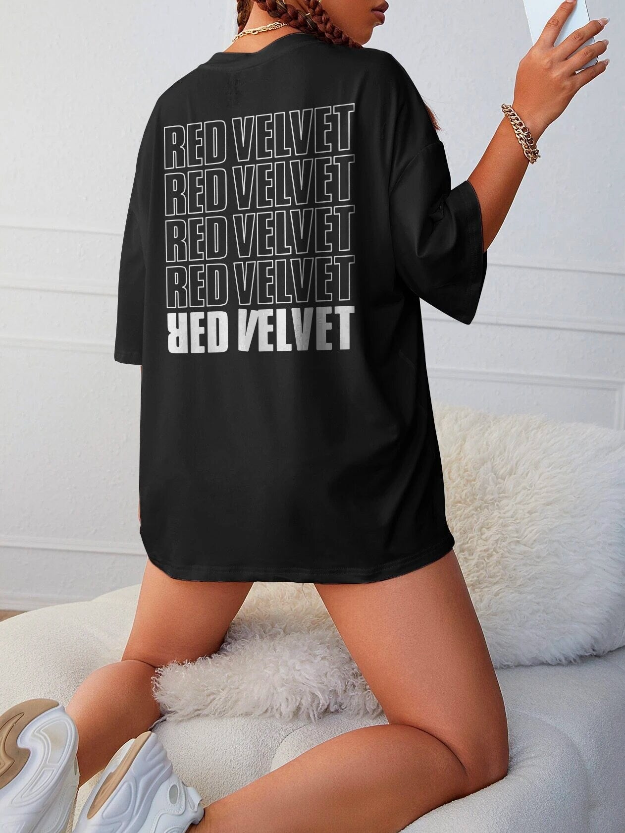 RED VELVET La Rouge Tour Crew T-Shirt / 2019 Irene Seulgi Wendy Joy Yeri 90S K-Pop SM Ent Psycho Reve Reveluv Fan Merch Gift Tee Shirt