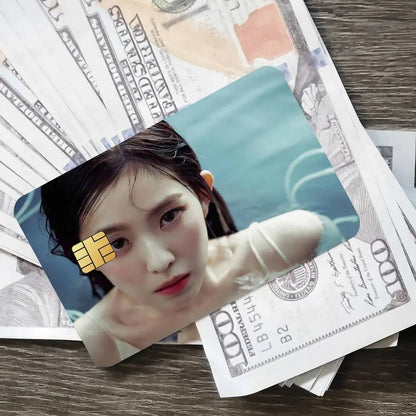 B-Baes I-Irene like a Flower Poster Credit Skin Cover Card Stickers 4PCS Film Bus Pass Front Decoration Bank Debit Waterproof
