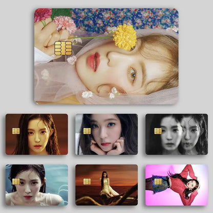B-Baes I-Irene like a Flower Poster Credit Skin Cover Card Stickers 4PCS Film Bus Pass Front Decoration Bank Debit Waterproof