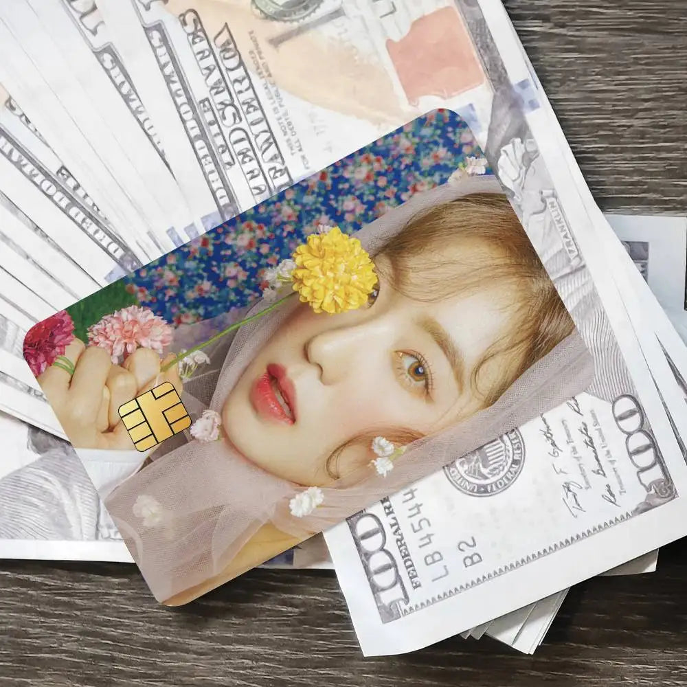 B-Baes I-Irene like a Flower Poster Credit Skin Cover Card Stickers 4PCS Film Bus Pass Front Decoration Bank Debit Waterproof